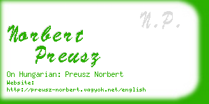 norbert preusz business card